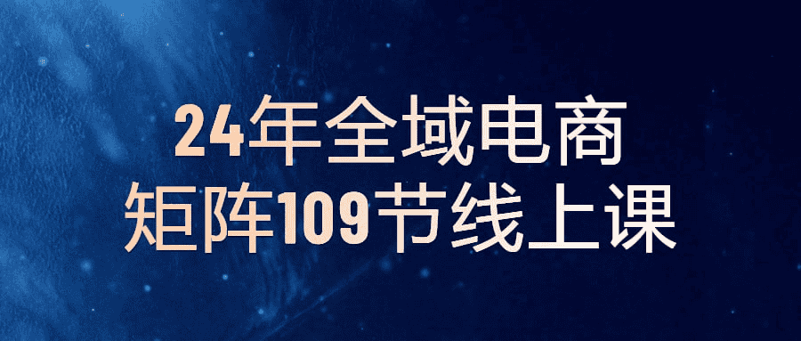 2024年全域电商矩阵109节线上课：掌握电商运营的全面技巧