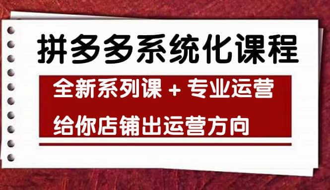 【思益学院】纪主任《车神陪跑：拼多多系统化课程》—玩转多多流量密码，打造动销型店铺