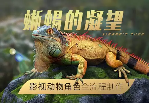 影视动物角色《蜥蜴的凝望》CG全流程制作教程：从模型到渲染，一应俱全！