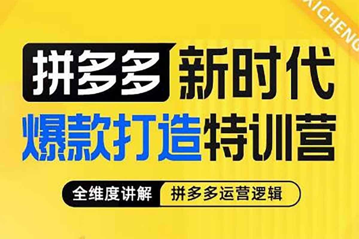 拼多多爆款秘籍：新时代特训营，全维度解锁运营密码