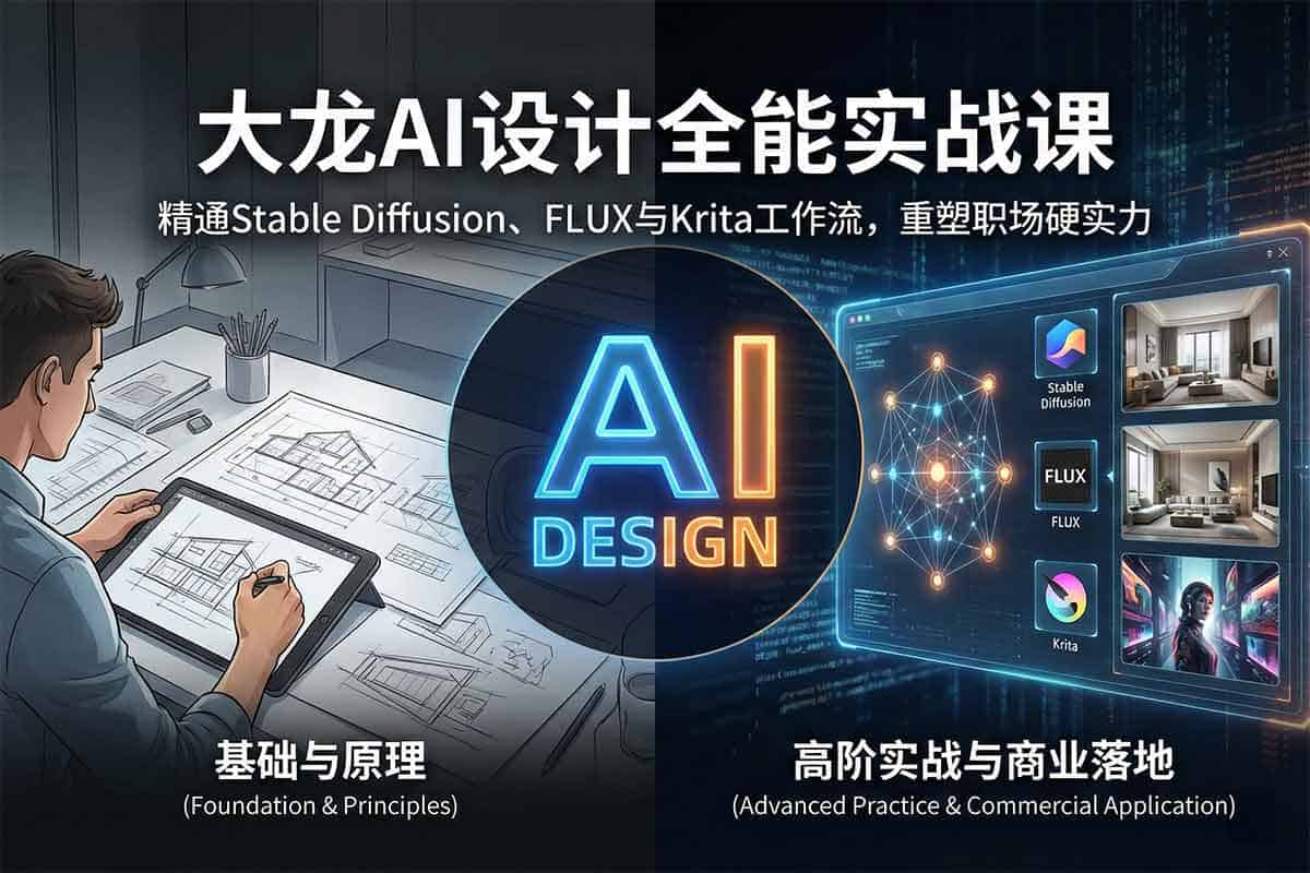 大龙AI设计职场硬实力大提升：从入门到精通的AI设计实战宝典