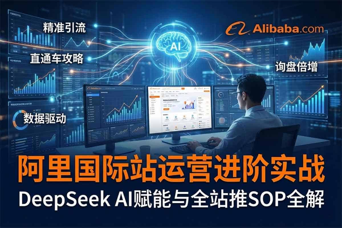 阿里国际站运营实战宝典：精准引流+直通车+全站推SOP+AI提效工具包，引爆跨境高阶增长！