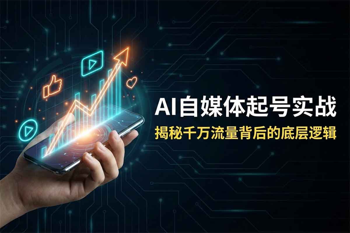 AI自媒体起号实战宝典：0基础小白两周引爆流量，掌握千万级变现底层逻辑！
