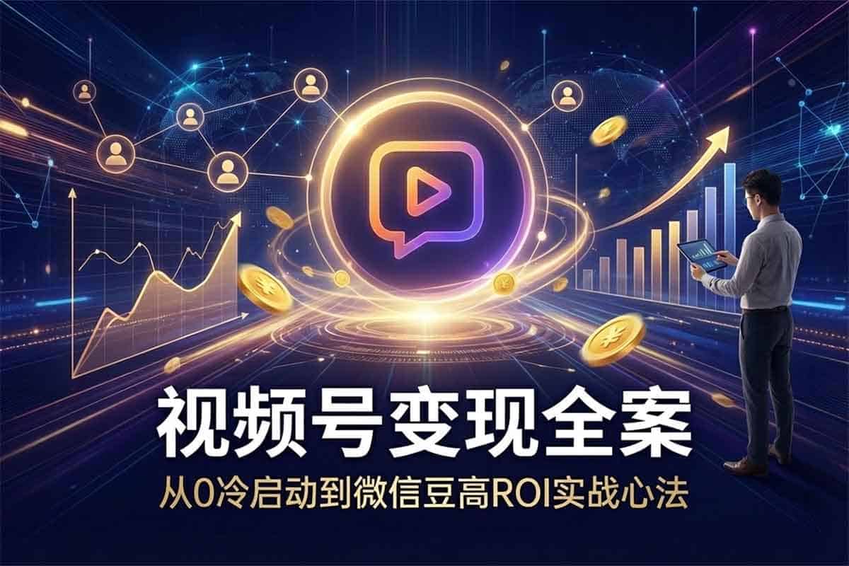 2026视频号电商全链路实战课：从0起号到微信豆投放，ROAS翻倍秘籍大公开！